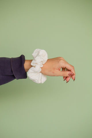 White Puffer Oversized Scrunchie