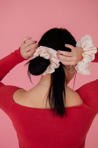 Pink Eyelet Jumbo Scrunchie