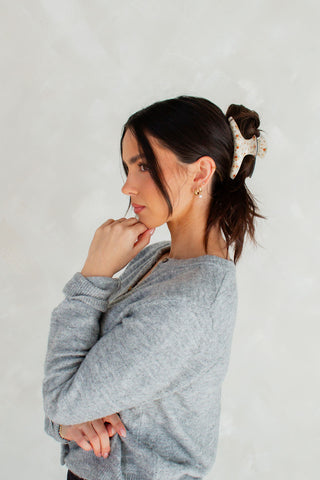 Antique Floral Claw Clip