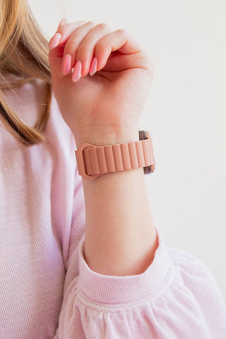 Blushing Apricot Magnetic Loop Watch Band - Magnetic Apple Watch Bands - ANDI
