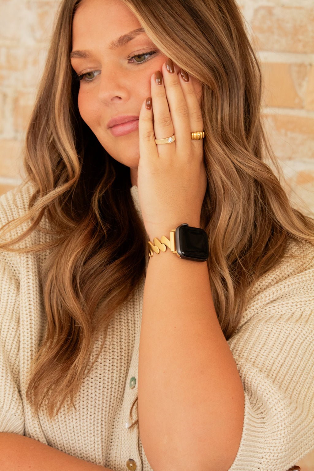 Squiggle Chain Gold Watch Band - Main Image