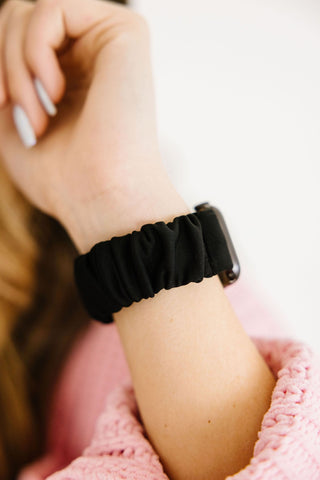 Black Athletic Scrunchie Watch Band for Fitbit Versa - ANDI