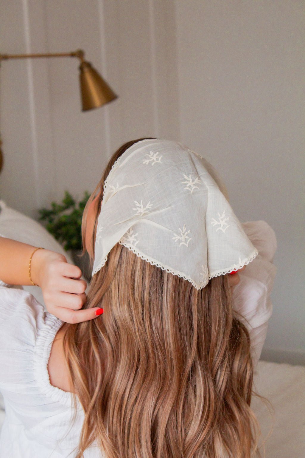 Cream Elegance Hair Scarf – ANDI - Main Image