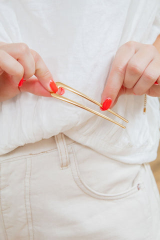 Delicate Gold U-Shape Pin - Hair Pins - ANDI