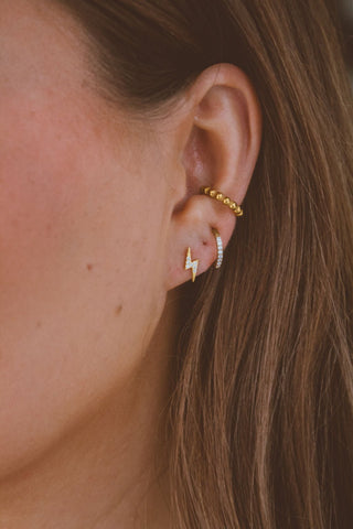 Gold Lightning Studs - Hypoallergenic - Earrings - ANDI