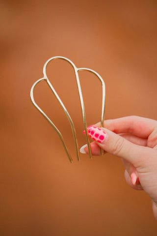 Golden Scalloped Hair Fork - Hair Pins - ANDI
