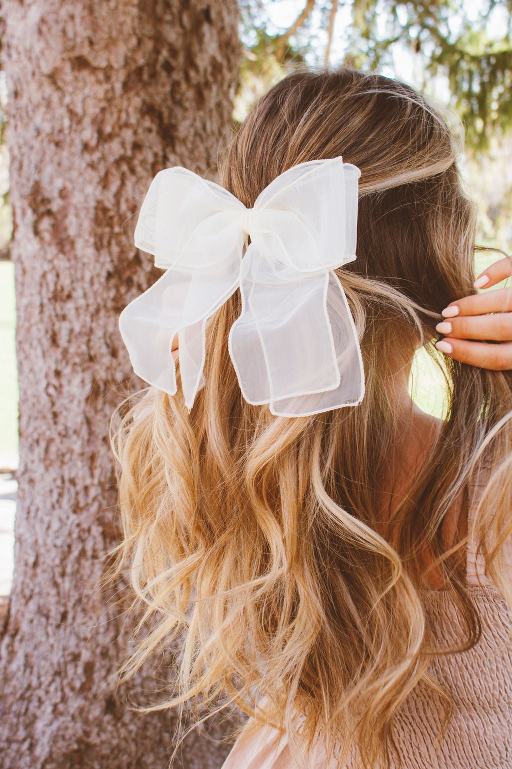 Hair Bow - Cream