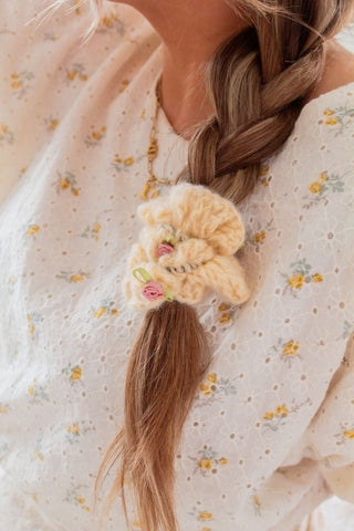 Rosette Crocheted Scrunchie - Bunny-ear Scrunchies - ANDI