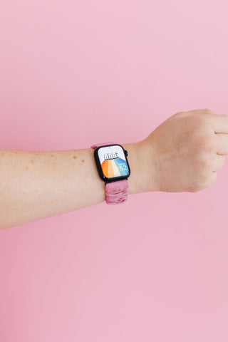 Rouge Pink Scrunchie Watch Band for Fitbit Versa - Fitbit - ANDI
