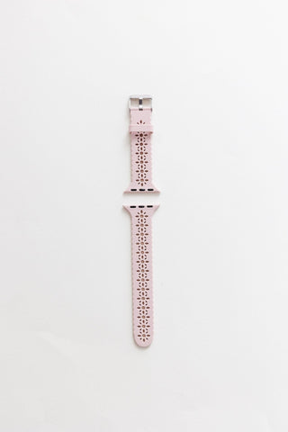 Samsung Blush Pink Floral Silicone Watch Band - Apple Watch Bands - ANDI
