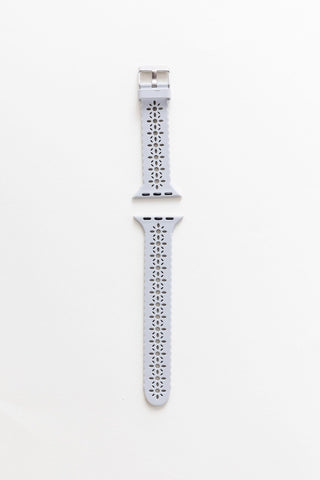 Samsung Cloudy Gray Floral Silicone Watch Band - Apple Watch Bands - ANDI