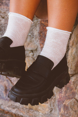 Sheer White Lacey Socks - Socks - ANDI