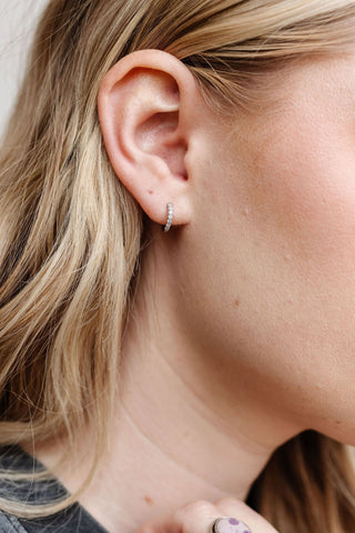 Silver Crystal Hoops - Hypoallergenic - Earrings - ANDI