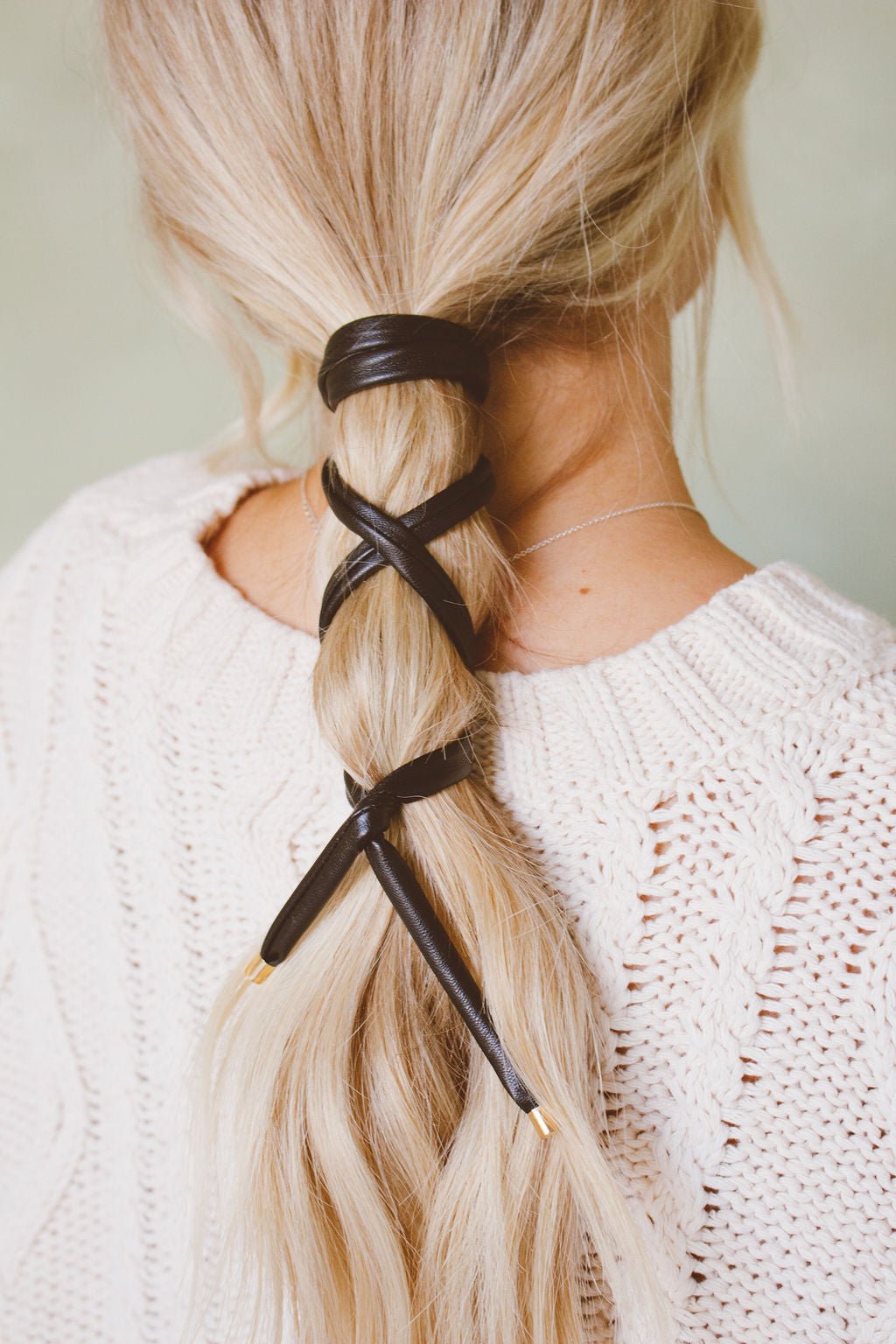 Wire Leather Ponytail Wrap – ANDI - Main Image