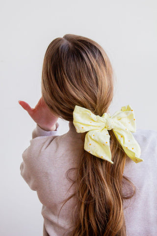 Yellow Daisy Bow Scrunchie - Bunny-ear Scrunchies - ANDI